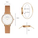 BUVELLE Elegance Rose Gold - Zegarek Damski z Okrągłą Tarczą i Bransoletką