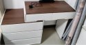 Toaletka kosmetyczna LED/ Komplet mebli blat 80 cm- Paula - kolor biały/orzech