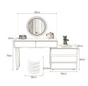 Toaletka kosmetyczna LED/ Komplet mebli blat 80 cm- Paula - kolor biały/orzech