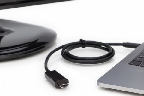 Kabel USB Type-C/HDMI M/M USB 3.1 Gen.2 SuperSpeed+ 4K/60Hz 18Gbps 2m czarny