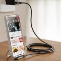 Kabel przewód kątowy USB-A USB-C 3A 1.2m - czarny