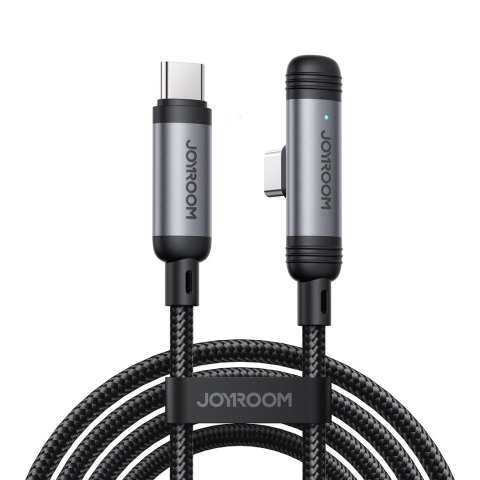 Kabel przewód kątowy USB-C 60W 1.2m - czarny