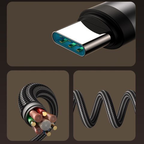 Kabel przewód kątowy USB-C 60W 1.2m - czarny