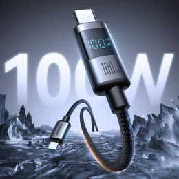 Kabel przewód z wyświetlaczem USB-C 100W 1.2m - czarny