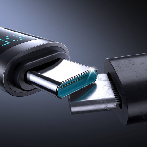 Kabel przewód z wyświetlaczem USB-C 100W 1.2m - czarny