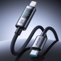 Kabel przewód z wyświetlaczem USB-C - iPhone Lightning 30W 1.2m - czarny
