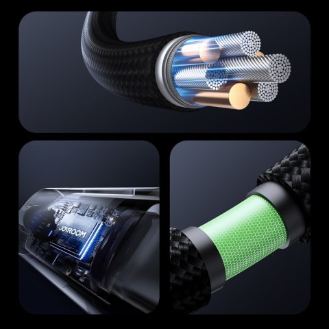 Kabel przewód z wyświetlaczem USB-C - iPhone Lightning 30W 1.2m - czarny