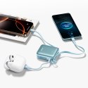 Powerbank 10000mAh 22.5W z wbudowanymi kablami - niebieski