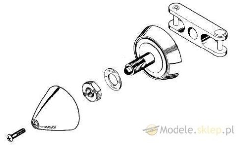 Kołpak MP-JET METAL 40 mm / łopatka 6 mm / otwór 3,2mm