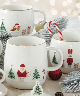 Magia Świąt Mikołaj Kubek Porcelanowy z Zaprzaczem