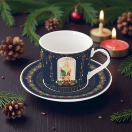 Świąteczna scanka Filiżanka śniadaniowa ze spodkiem 380ml w kolorowym pudełku - porcelana