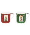 Świąteczna scanka kpl. 2 wysokiej jakości kubków Fine China 300 ml w zestawie prezentowym