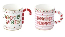 Świąteczny twist Zestaw 2 porcelanowych kubków 350 ml w kolorowym pudełku CHRISTMAS