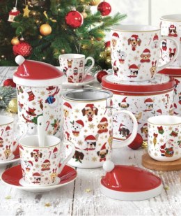 Świąteczne Mikołaje Kubek Porcelanowy z Zaprzaczem