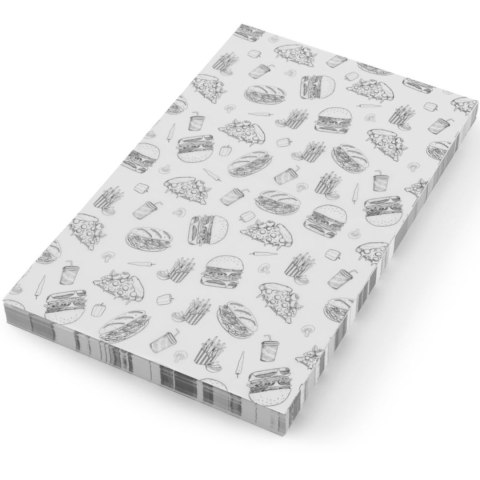 Papier pergaminowy do przekąsek frytek 25x35 cm wzór fast food - 500 szt.