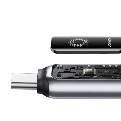 Kabel przewód w oplocie USB-A - USB-C 66W 1.2m - czarny