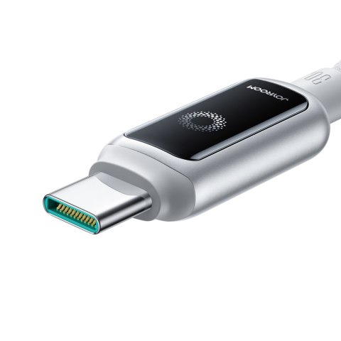 Kabel przewód w oplocie USB-C 100W 1.2m - biały
