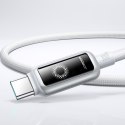 Kabel przewód w oplocie USB-C 100W 1.2m - biały