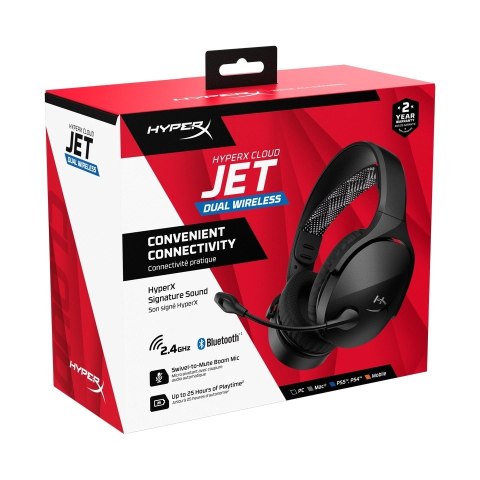 Słuchawki HyperX Cloud Jet Bezprzewodowe czarne Gaming AJ0T1AA