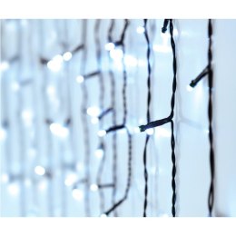 LAMPKI CHOINKOWE KURTYNA ŚWIETLNA ZEW 180 LED STEROWNIK TIMER ZIMNY BIAŁY KABEL ZIELONY