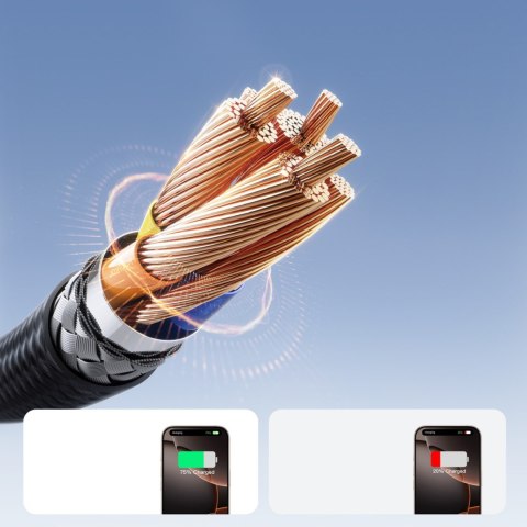Kabel przewód S-A28 z oplotem USB-C 60W 2m - czarny
