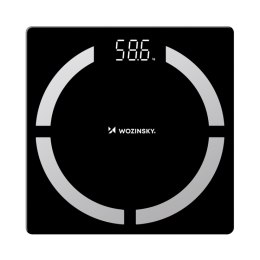 Waga łazienkowa inteligentna analityczna Bluetooth 180 kg - czarna