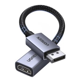 Kabel adapter DisplayPort - HDMI 4K 20cm - szary