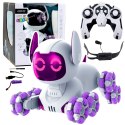 Robot Pies TOOBY Zdalnie Sterowany RC 360° Światła Dźwięki Biało-Fioletowy