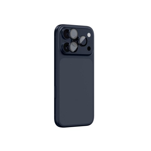 Szkło na aparat na iPhone 17 Pro / Pro Max Sapphire z niebieską ramką