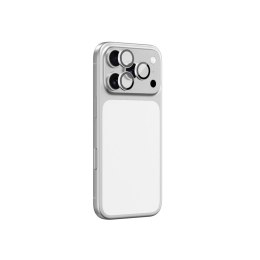 Szkło na aparat na iPhone 17 Pro / Pro Max Sapphire ze srebrną ramką