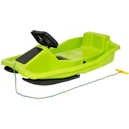 SANKI PLASTIKOWE Z HAMULCEM I KIEROWNICĄ MIKOŁAJ 97x53x25CM ZIELONE