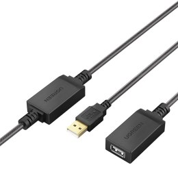 Kabel UGREEN USB-A-USB-A 20m USB 2.0 aktywny (czarny)