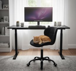 Fotel biurowy na kółkach Spiner Black czarny velvet
