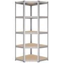 Regał magazynowy narożny 5 poziomów 875 kg 180 x 70 x 40 cm