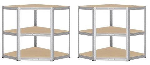 Regał magazynowy narożny 5 poziomów 875 kg 180 x 70 x 40 cm