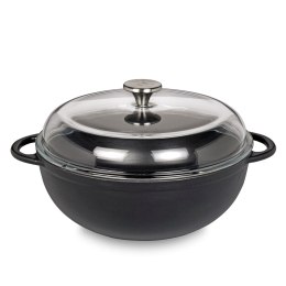 Głęboka brytfanna żeliwna, z pokrywką, 5,0 l, śred. 28 cm, czarna