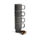 Filiżanki do espresso, 4 szt., szare, ceramika, 0,1 l