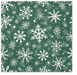 Pl Serwetki Chrustmas Snowflakes Green ART-POL