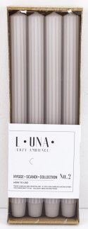 Pl Świeca Luna Ołówek 25/300 Popielaty Kpl. 4 Szt. ART-POL
