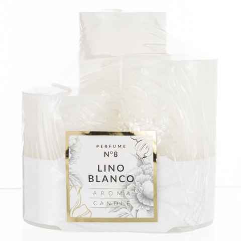 Pl Lino Blanco Świeca Glass Classic 3-Pack Walec ART-POL