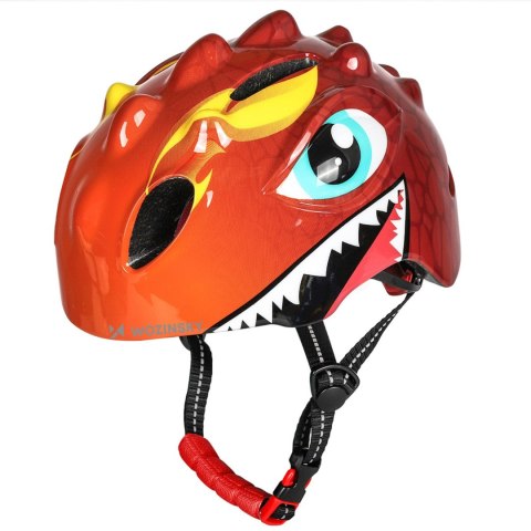 Kask rowerowy dziecięcy lekki 50-54 cm - czerwony smok
