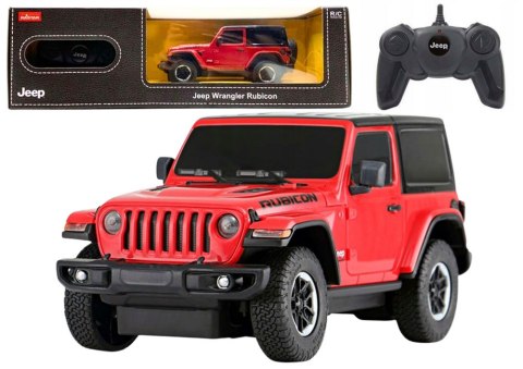 Auto JEEP Wrangler JL Rubicon Zdalnie Sterowany RC Rastar Czerwony 1:24