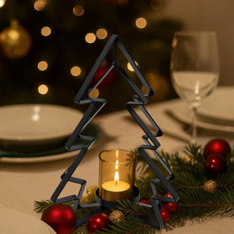 ŚWIECZNIK METALOWY 31,5CM CHOINKA MICA