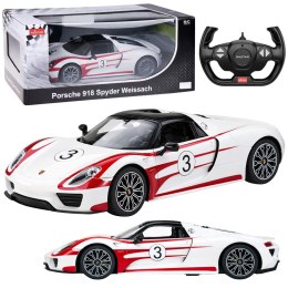 Auto Porsche 918 Spyder Performance Zdalnie Sterowane RC Białe Rastar 1:14