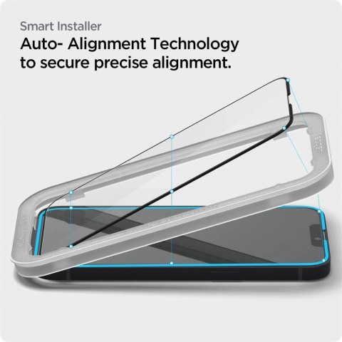 Szkło hartowane Spigen ALM Glass FC na iPhone 13 / 13 Pro / 14 / 16e / 17e- czarne 2 szt.