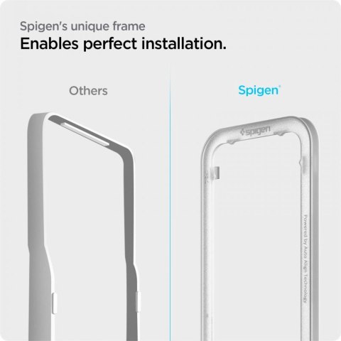 Szkło hartowane Spigen ALM Glass FC na iPhone 13 / 13 Pro / 14 / 16e / 17e- czarne 2 szt.