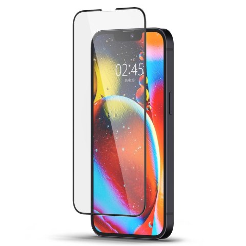 Szkło hartowane Spigen Glass FC na iPhone 13 / 13 Pro / 14 / 16e / 17e - czarne