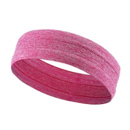 Elastyczna materiałowa opaska na głowę do biegania fitness różowa