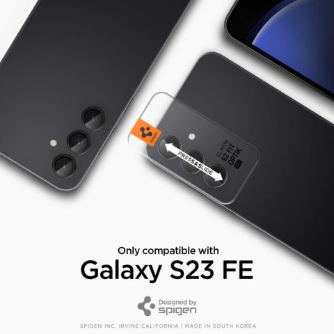 Osłona aparatu Spigen Glas.tR EZ Fit Optik Camera Protector na Samsung Galaxy S23 FE - czarna 2 szt.