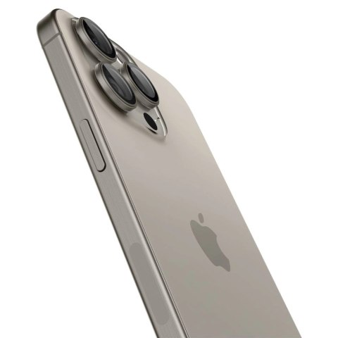 Osłona aparatu Spigen Optik.tR EZ Fit Camera Protector na iPhone 14 Pro / Pro Max / 15 Pro / Pro Max - tytan naturalny 2 szt.